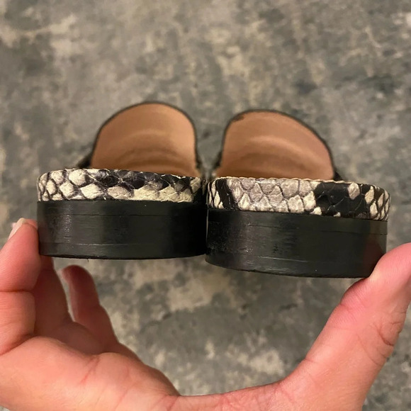 SOLD OUT! J.Crew Academy penny loafer mules in snake-embossed leather, SZ 7. - Picture 9 of 11